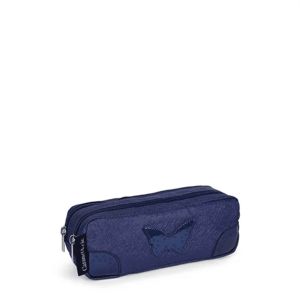 Trousse Double Navy Oxford 21 cm Bleu