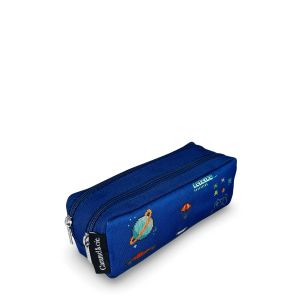 Trousse Double Pixel Art 21 cm Bleu