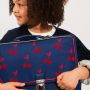 Cartable Velvet Cherries 32 cm Bleu et Rouge