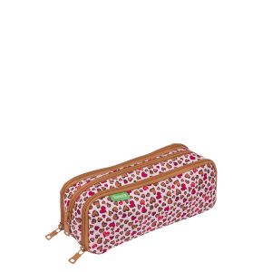 Trousse scolaire triple Un pour tous, tous pompoms 22 cm Lilou