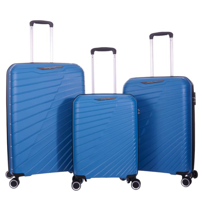 Lot de 3 valises rigides 2500 55, 67 et 77 cm Bleu
