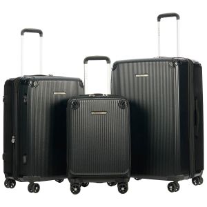 Lot de 3 valises 2525 55, 66 et 77 cm Extensibles Noir