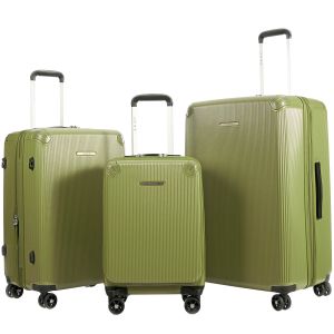 Lot de 3 valises 2525 55, 66 et 77 cm Extensibles Vert