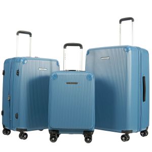 Lot de 3 valises 2525 55, 66 et 77 cm Extensibles Bleu