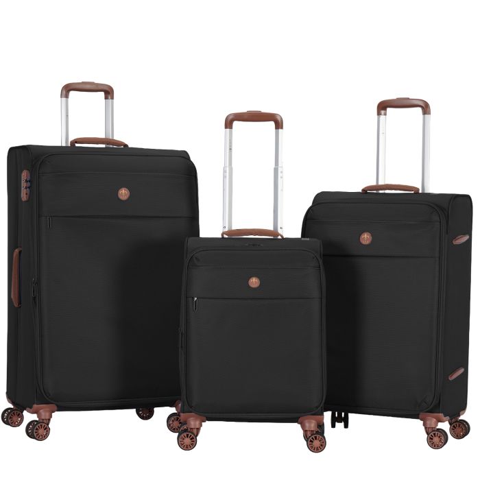 Lot de 3 valises souples 2650 55, 66 et 77 cm Extensibles Noir