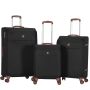 Lot de 3 valises souples 2650 55, 66 et 77 cm Extensibles Noir