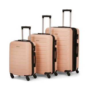 Lot de 3 valises rigides FG679 Extensibles 50, 65 et 75 cm Light pink