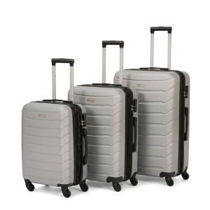 Lot de 3 valises rigides FG679 Extensibles 50, 65 et 75 cm Silver