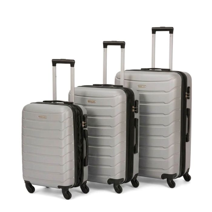 Lot de 3 valises rigides FG679 Extensibles 50, 65 et 75 cm Silver