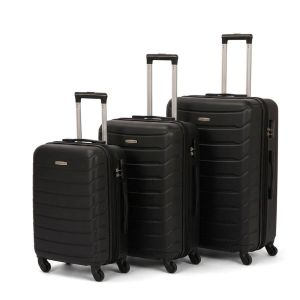 Lot de 3 valises rigides FG679 Extensibles 50, 65 et 75 cm Black
