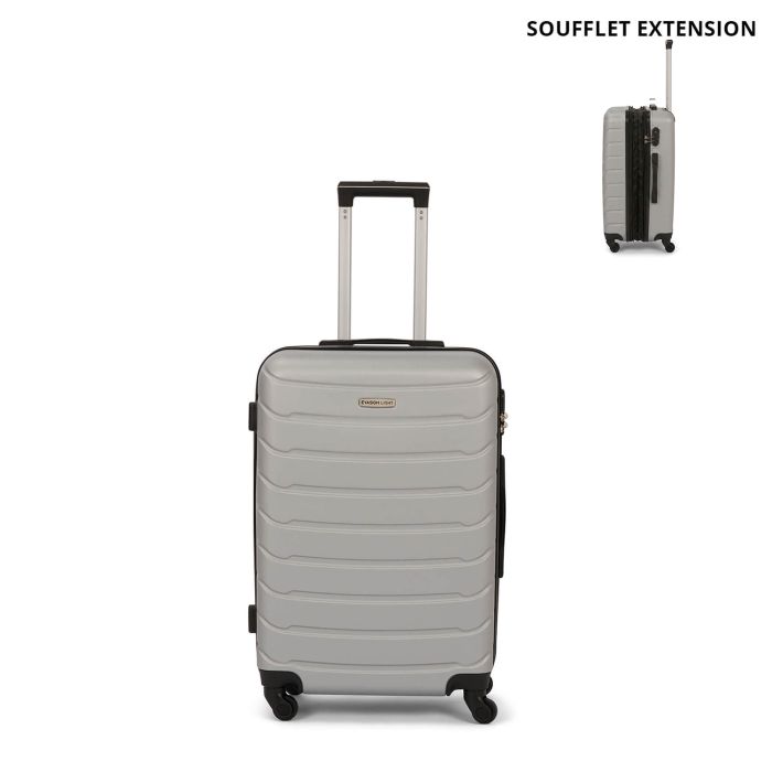 Valise cabine rigide FG679 Extensible 50 cm Silver