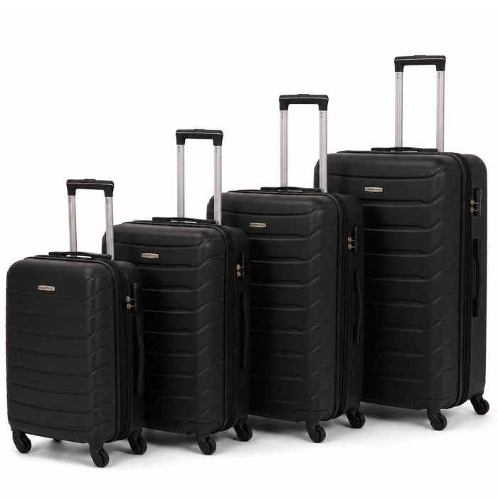 Lot de 4 valises rigides FG679 Extensibles 50, 65, 75 et 85 cm Black