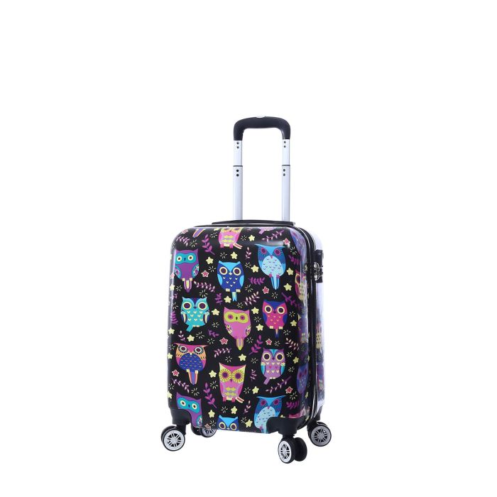 Valise cabine rigide 86820N 55 cm Hiboux noir