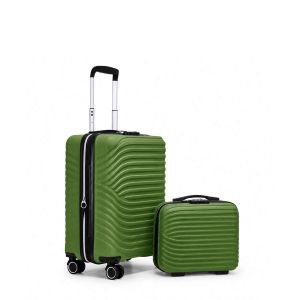 Ensemble valise cabine 55 cm extensible et vanity 35 cm rigides 326 Vert