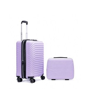Ensemble valise cabine 55 cm extensible et vanity 35 cm rigides 326 Lavande