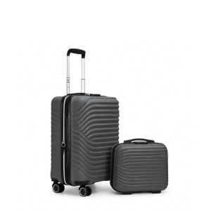 Ensemble valise cabine 55 cm extensible et vanity 35 cm rigides 326 Gris foncé