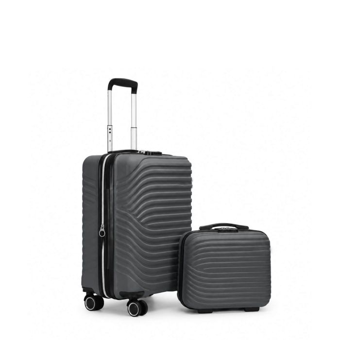 Ensemble valise cabine 55 cm extensible et vanity 35 cm rigides 326 Gris foncé