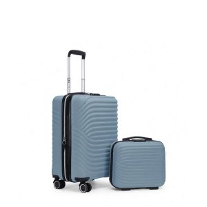 Ensemble valise cabine 55 cm extensible et vanity 35 cm rigides 326 Bleu