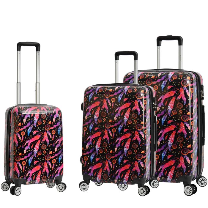 Lot de 3 valises rigides 36820L 55, 66 et 76 cm Attrape-rêves