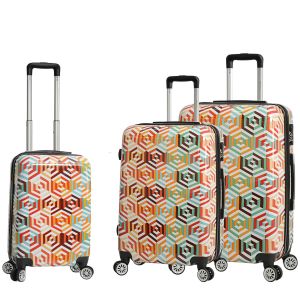 Lot de 3 valises rigides 36820G 55, 66 et 76 cm Cubes 3D