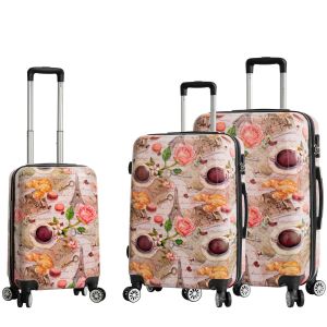 Lot de 3 valises rigides 36820E 55, 66 et 76 cm Breakfast Paris