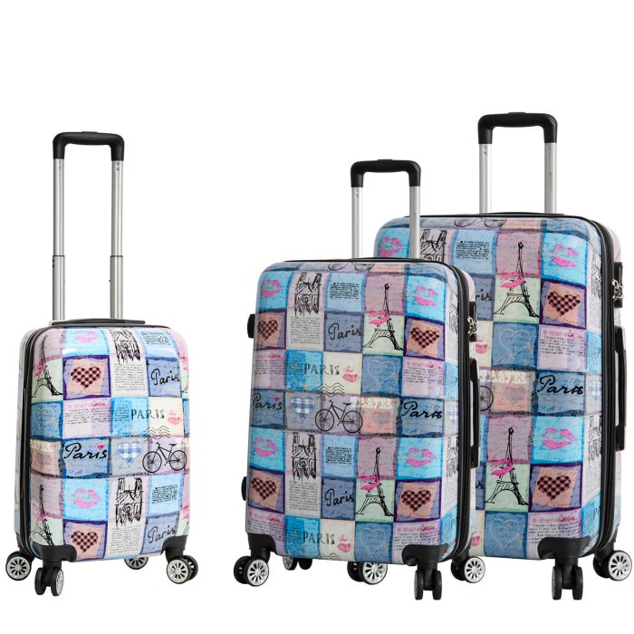 Lot de 3 valises rigides 36820C 55, 66 et 76 cm Patchworks Paris