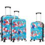 Lot de 3 valises rigides B85803 55, 65 et 75 cm Birds & flowers blue