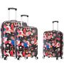 Lot de 3 valises rigides B85803 55, 65 et 75 cm Birds & flowers black