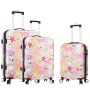 Lot de 3 valises rigides C85803 55, 65 et 75 cm Coquillages et crustacés white