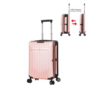 Valise cabine rigide S61101 Pliable 55 cm Rose gold