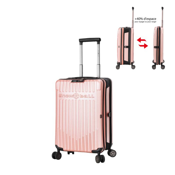 Valise cabine rigide S61101 Pliable 55 cm Rose gold