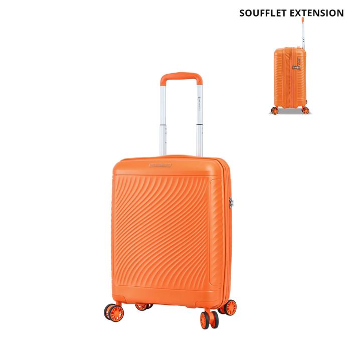 Valise cabine rigide S49703 Extensible 55 cm Orange