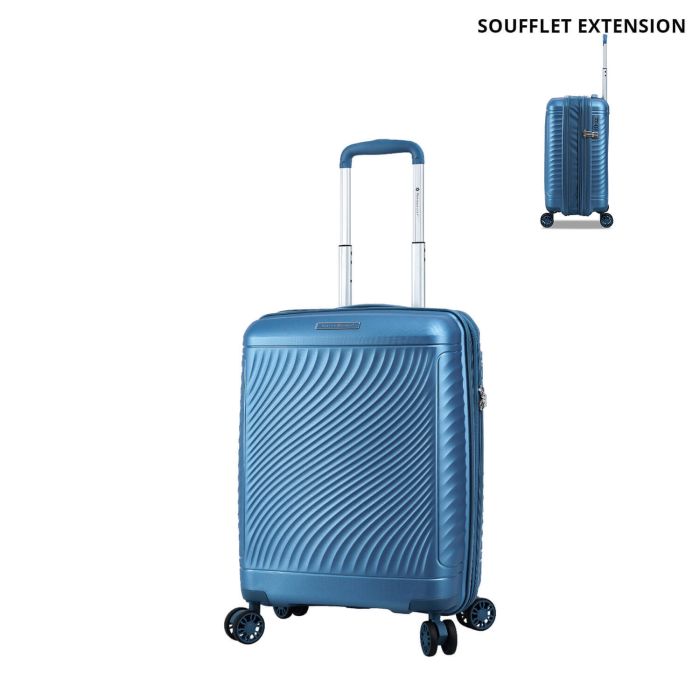 Valise cabine rigide S49703 Extensible 55 cm Bleu
