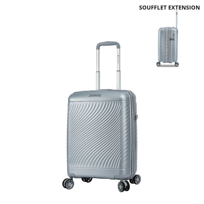 Valise cabine rigide S49703 Extensible 55 cm Gris