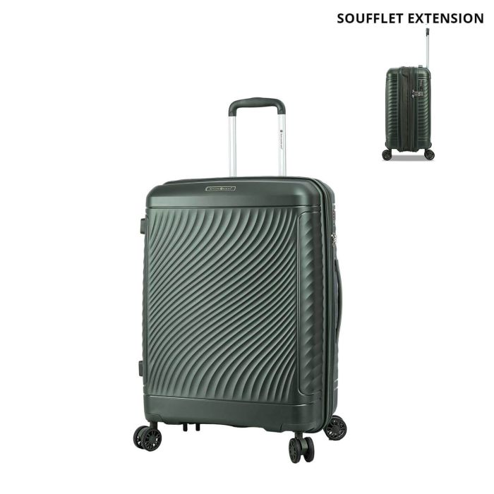 Valise rigide S49703 Extensible 65 cm Vert foncé