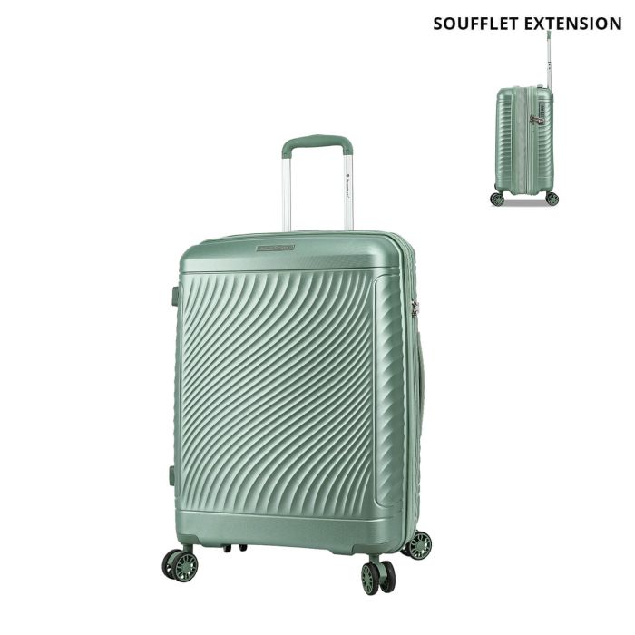 Valise rigide S49703 Extensible 65 cm Vert sauge