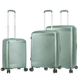 Lot de 3 valises rigides S49703 Extensibles 55, 65 et 76 cm Vert sauge