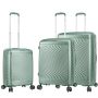 Lot de 3 valises rigides S49703 Extensibles 55, 65 et 76 cm Vert sauge