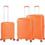 Lot de 3 valises rigides S49703 Extensibles 55, 65 et 76 cm Orange