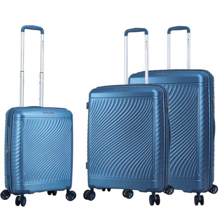 Lot de 3 valises rigides S49703 Extensibles 55, 65 et 76 cm Bleu