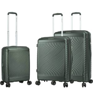 Lot de 3 valises rigides S49703 Extensibles 55, 65 et 76 cm Vert foncé