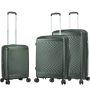 Lot de 3 valises rigides S49703 Extensibles 55, 65 et 76 cm Vert foncé