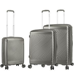 Lot de 3 valises rigides S49703 Extensibles 55, 65 et 76 cm Champagne