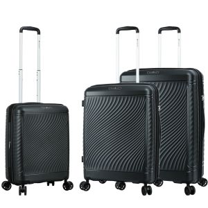 Lot de 3 valises rigides S49703 Extensibles 55, 65 et 76 cm Noir
