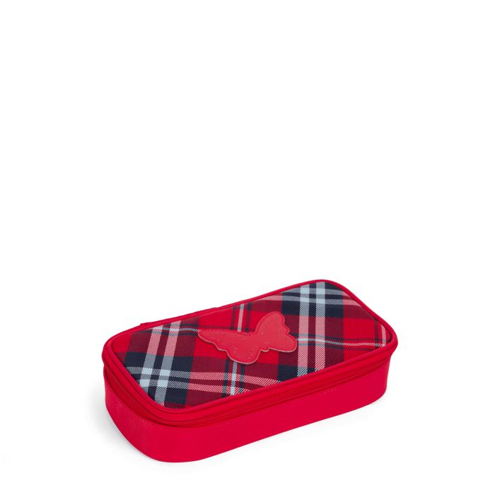 Trousse Simple Butterfly Clan Tartan 21 cm Rouge