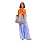 Sac shopping Claude 40 cm Rayures Large Bleu
