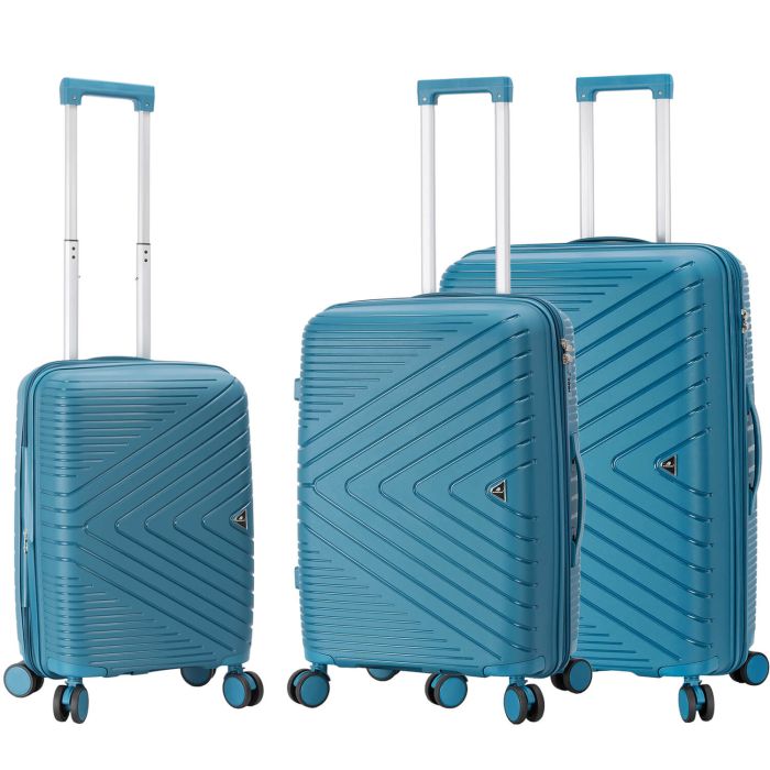 Lot de 3 valises rigides M65103 Extensibles 55, 67 et 77 cm Aqua blue