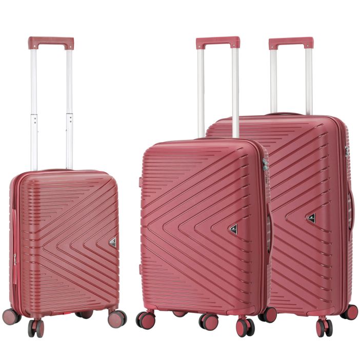 Lot de 3 valises rigides M65103 Extensibles 55, 67 et 77 cm Wine