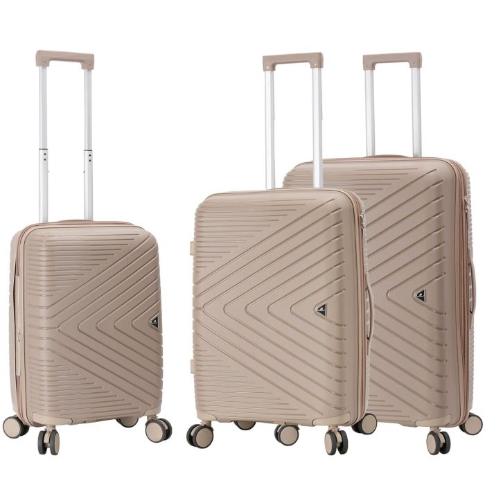 Lot de 3 valises rigides M65103 Extensibles 55, 67 et 77 cm Taupe
