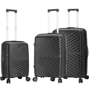 Lot de 3 valises rigides M65103 Extensibles 55, 67 et 77 cm Noir